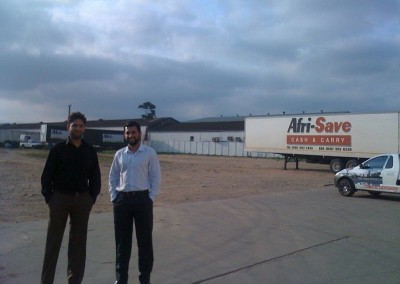 Mr Lockhat and Mr Ahmed Amla in Port Elizabeth at a client